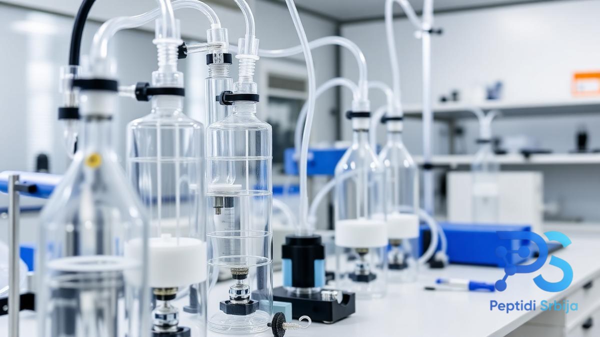 Oprema za sintezu peptida u čvrstoj fazi (SPPS) u modernoj laboratoriji — Semax